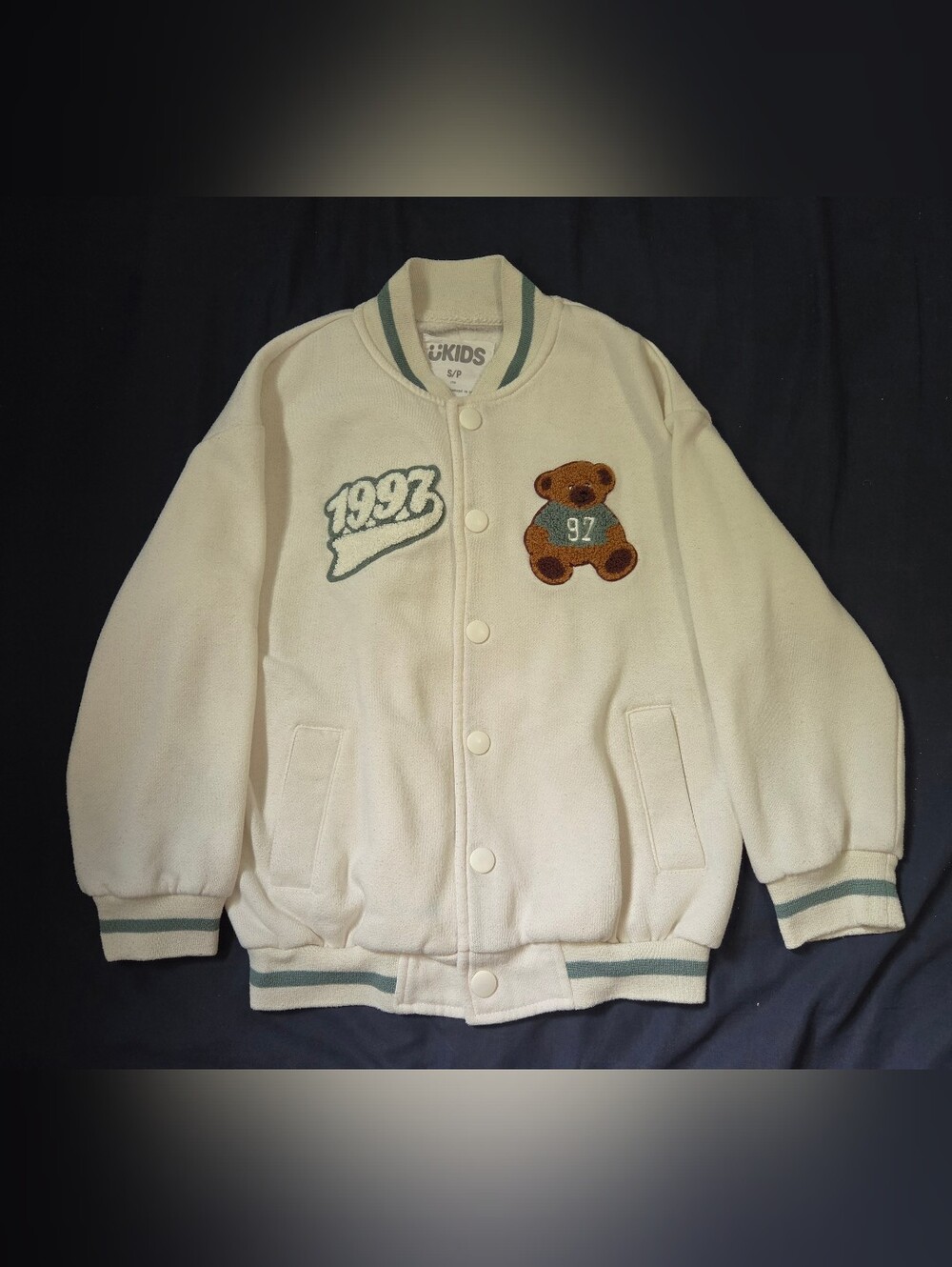 Kids Cream Teddy Patch Jacket - 1997 Detail